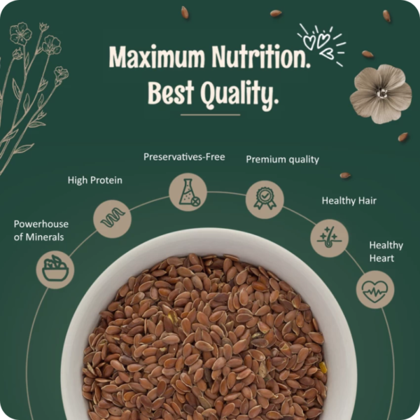 Roasted Flex seeds salted 100gm - Image 4