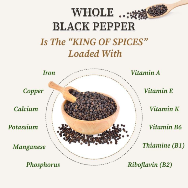 R&R Whole Black Pepper | Kali Mirch | Naturally Processed 100Gm - Image 2